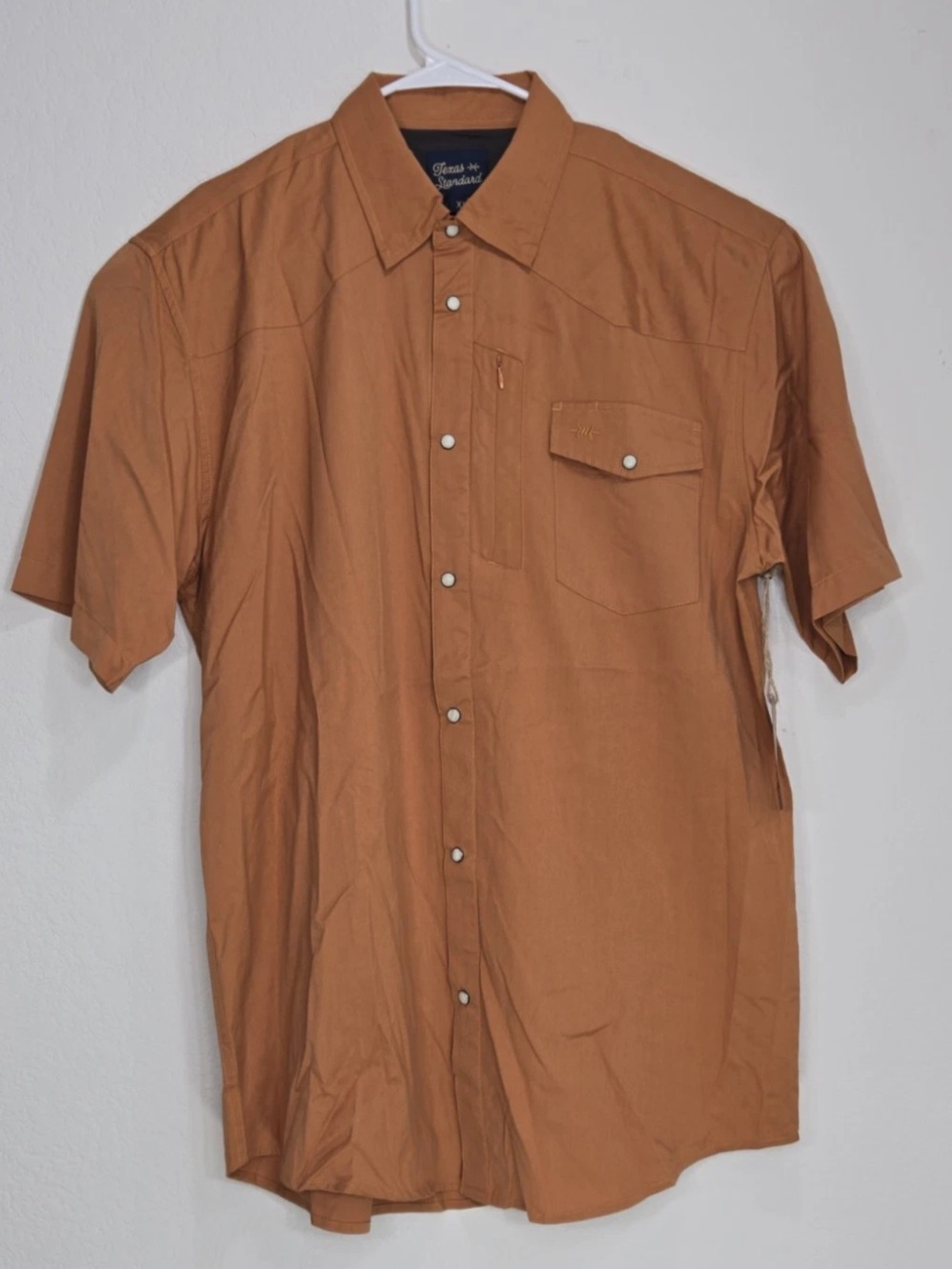 Texas Standard WESTERN Pearl Snap Short Sleeve Field Shirt Orange Size XL NEW